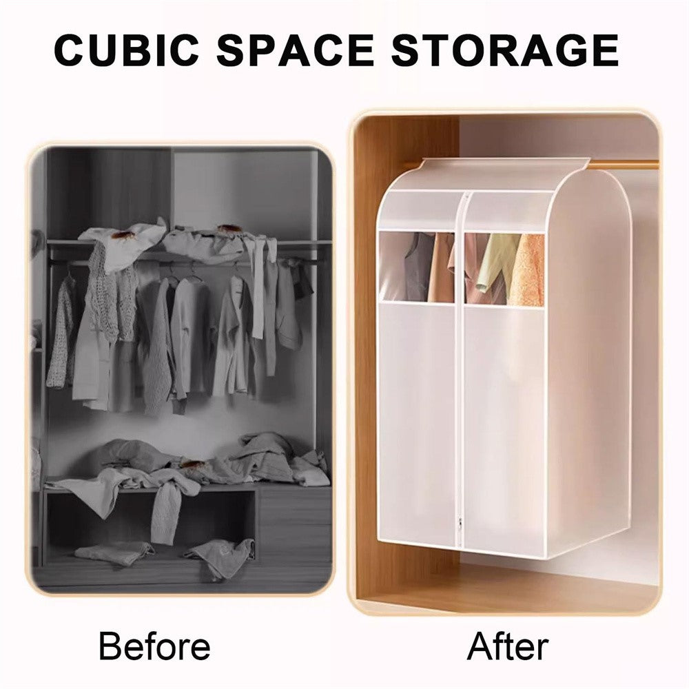 Clothes Garment Cover 80 x 60 x 120cm Hanging Dust Bag For Wardrobe Storage Clear Window