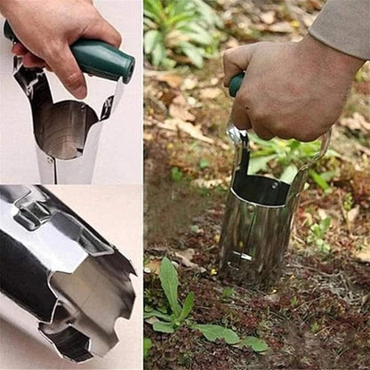 Garden Seed Planter with Handle Transplant Tool Seedling Dibber Hole Maker for Vegetables Planting