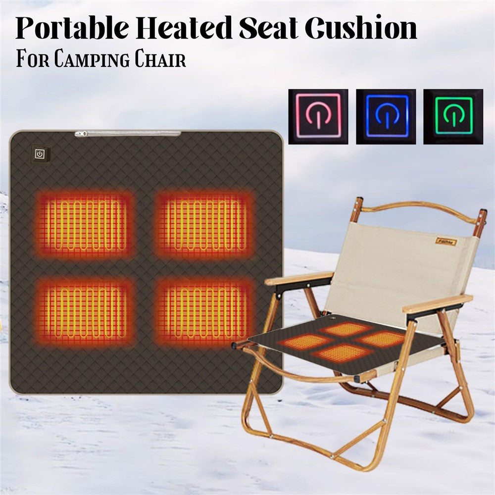 45x45cm Heated Seat Cushion 3 Temperature Settings USB Powered Portable Warming Pad