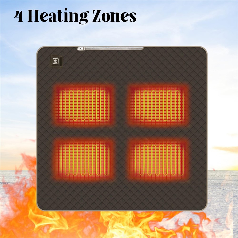 45x45cm Heated Seat Cushion 3 Temperature Settings USB Powered Portable Warming Pad