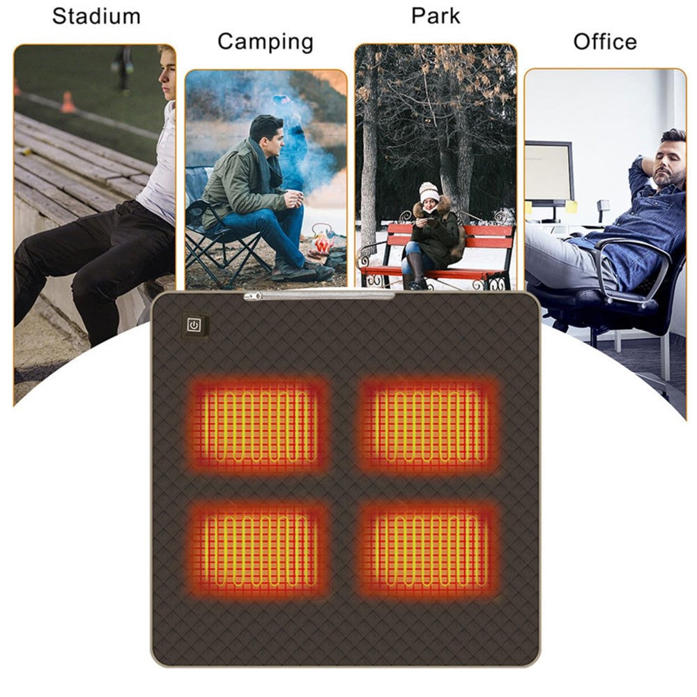 45x45cm Heated Seat Cushion 3 Temperature Settings USB Powered Portable Warming Pad