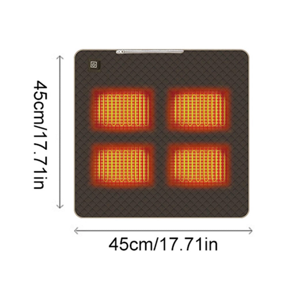 45x45cm Heated Seat Cushion 3 Temperature Settings USB Powered Portable Warming Pad