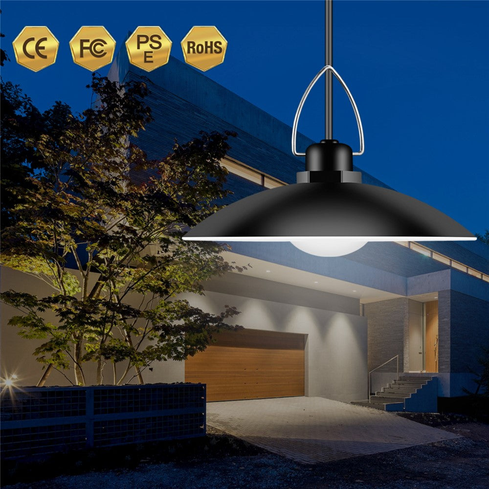 Outdoor Garden Yard Lighting Waterproof Solar Powered 2-Head Ceiling Porch Hanging Light Bulb with Extension Cord