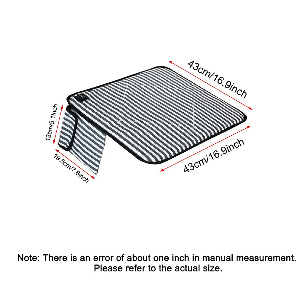 43x43cm Portable Heated Seat Cushion 3 Temperature Modes Magic Tape Pocket Foldable Warming Pad for Camping Car Office