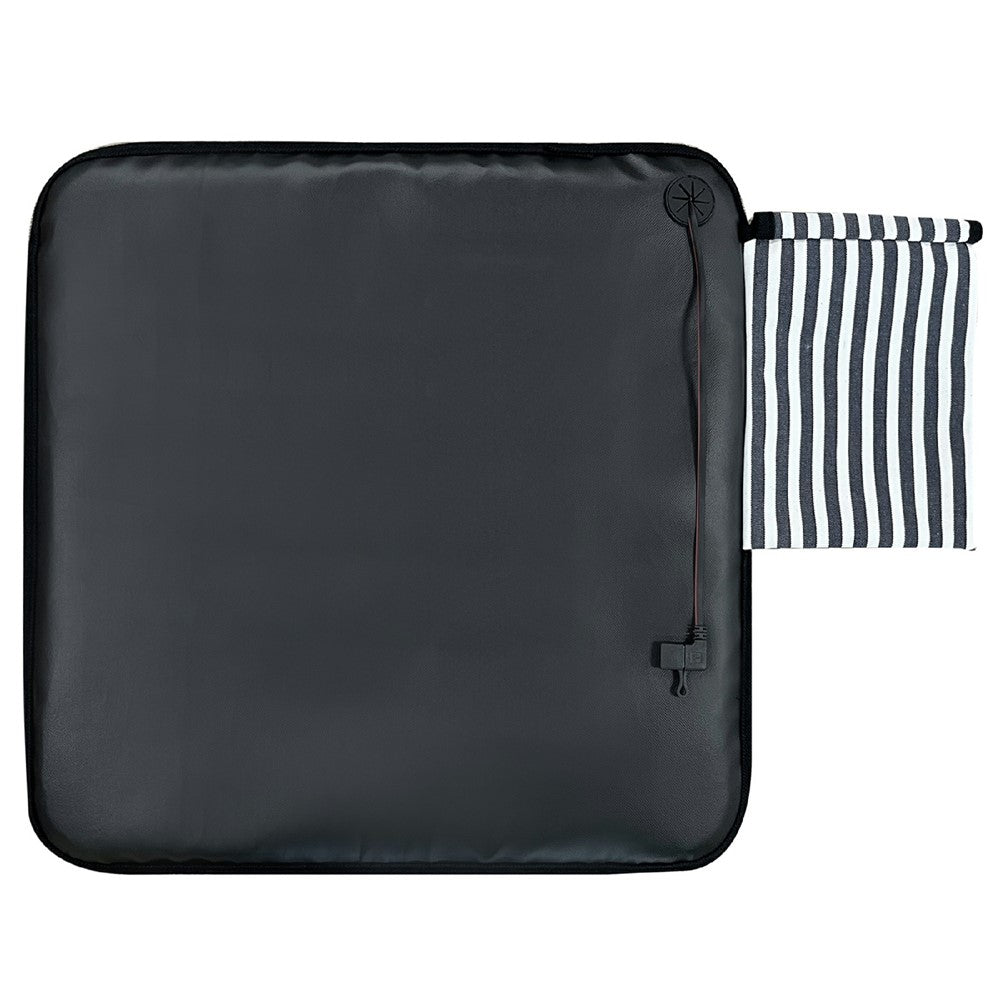 43x43cm Portable Heated Seat Cushion 3 Temperature Modes Magic Tape Pocket Foldable Warming Pad for Camping Car Office