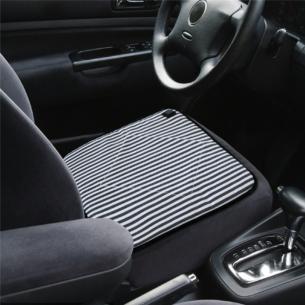 43x43cm Portable Heated Seat Cushion 3 Temperature Modes Magic Tape Pocket Foldable Warming Pad for Camping Car Office