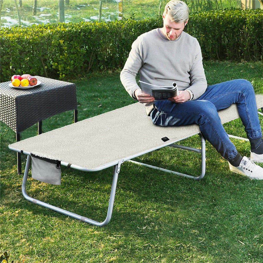 135x48cm Portable Heated Seat Cushion 3-Level Temperature Control Fleece Heating Pad for Sofa Camping Fishing