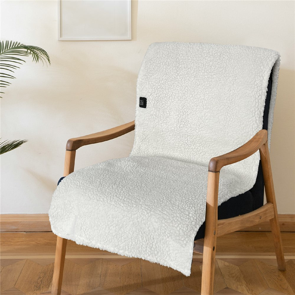 135x48cm Portable Heated Seat Cushion 3-Level Temperature Control Fleece Heating Pad for Sofa Camping Fishing
