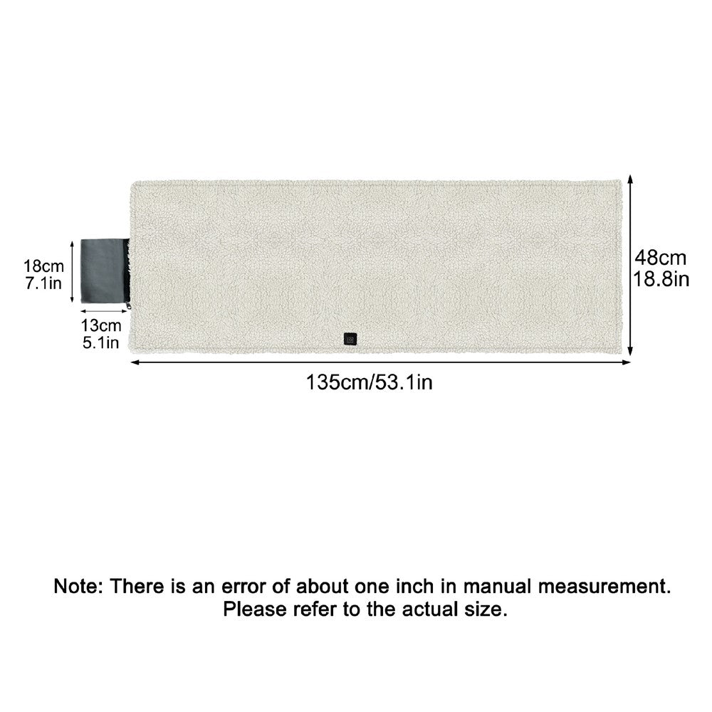 135x48cm Portable Heated Seat Cushion 3-Level Temperature Control Fleece Heating Pad for Sofa Camping Fishing