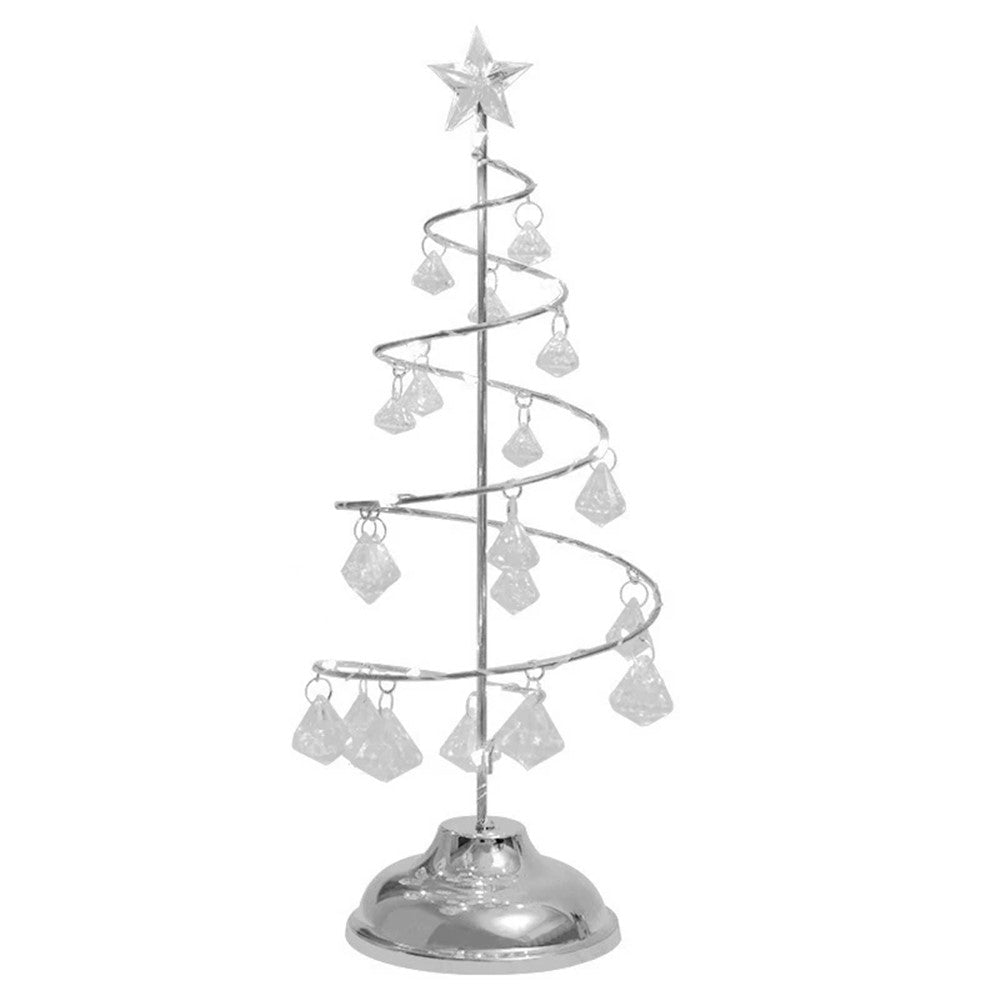Crystal LED Christmas Tree Light Xmas Decoration Table Lamp Copper Wire Night Light