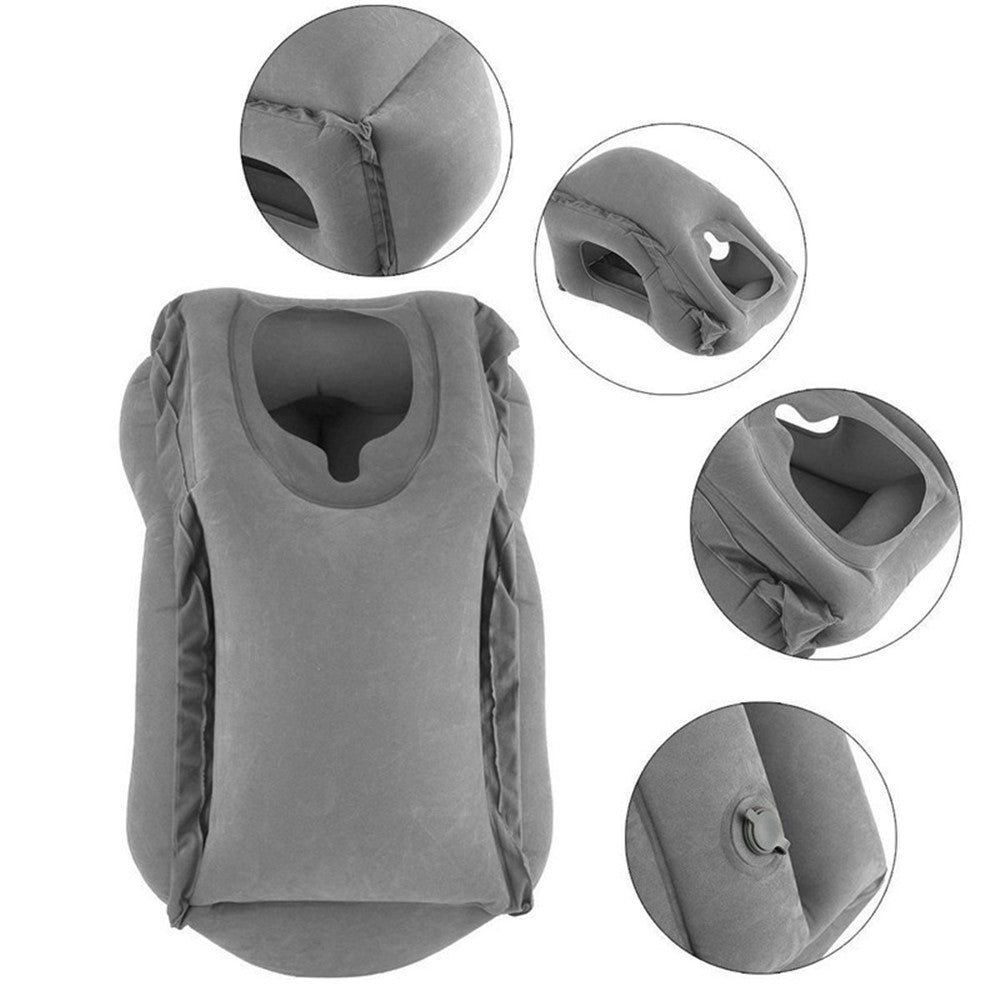 Inflatable Travel Sleeping Bag Portable Cushion Neck Pillow for Men Women Outdoor Airplane Flight Train Sleeping Easy