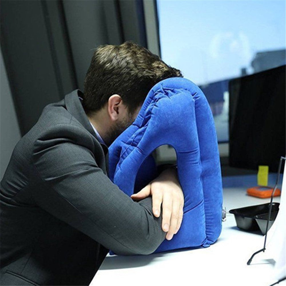 Inflatable Travel Sleeping Bag Portable Cushion Neck Pillow for Men Women Outdoor Airplane Flight Train Sleeping Easy