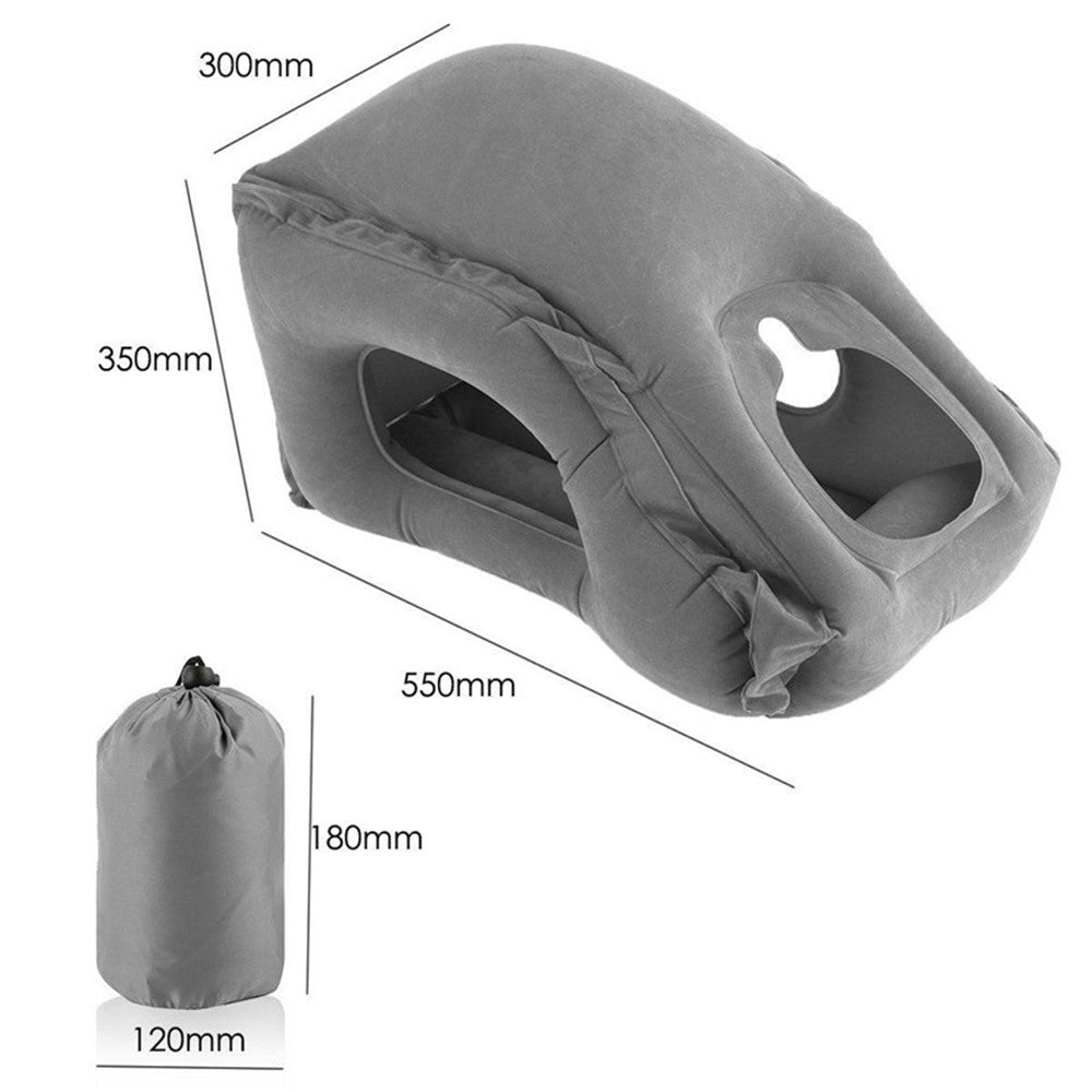 Inflatable Travel Sleeping Bag Portable Cushion Neck Pillow for Men Women Outdoor Airplane Flight Train Sleeping Easy