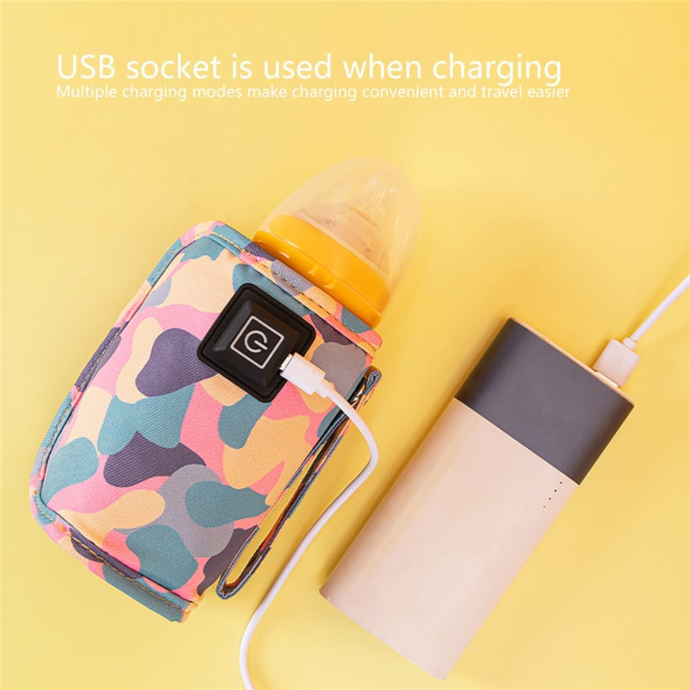 USB Baby Bottle Electric Warmer Insulation Cover Heating Bag Portable Insulation Bag Coffee Heater, Warm Milk Warmer Pouch for Outdoor