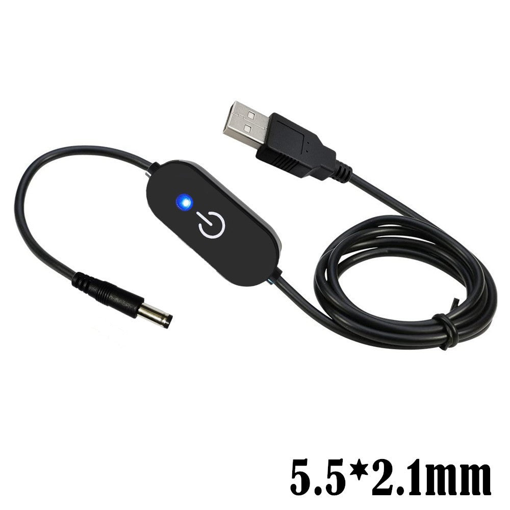 JUNSUNMAY DC 5.5x2.1mm to USB LED Touch Inline Dimmer Switch Controller for Single Color, Length 100cm