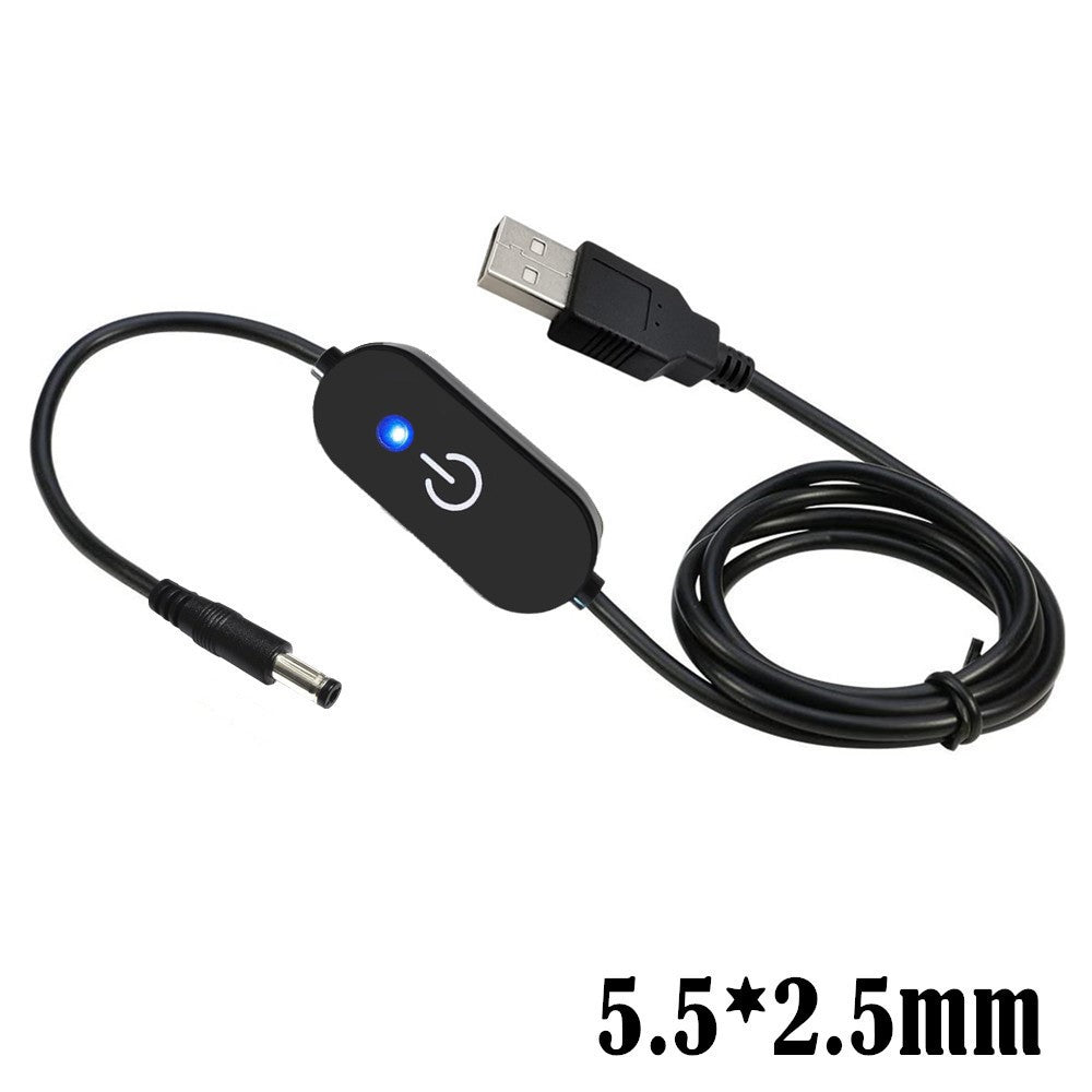 JUNSUNMAY 1m DC 5.5x2.5mm to USB Indicator Design LED Touch Inline Dimmer Switch Controller for Single Color