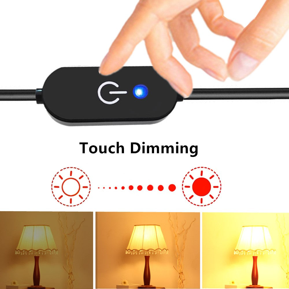 JUNSUNMAY USB Male to Female LED Touch Inline Dimmer Switch Controller for Single Color, Length 30cm