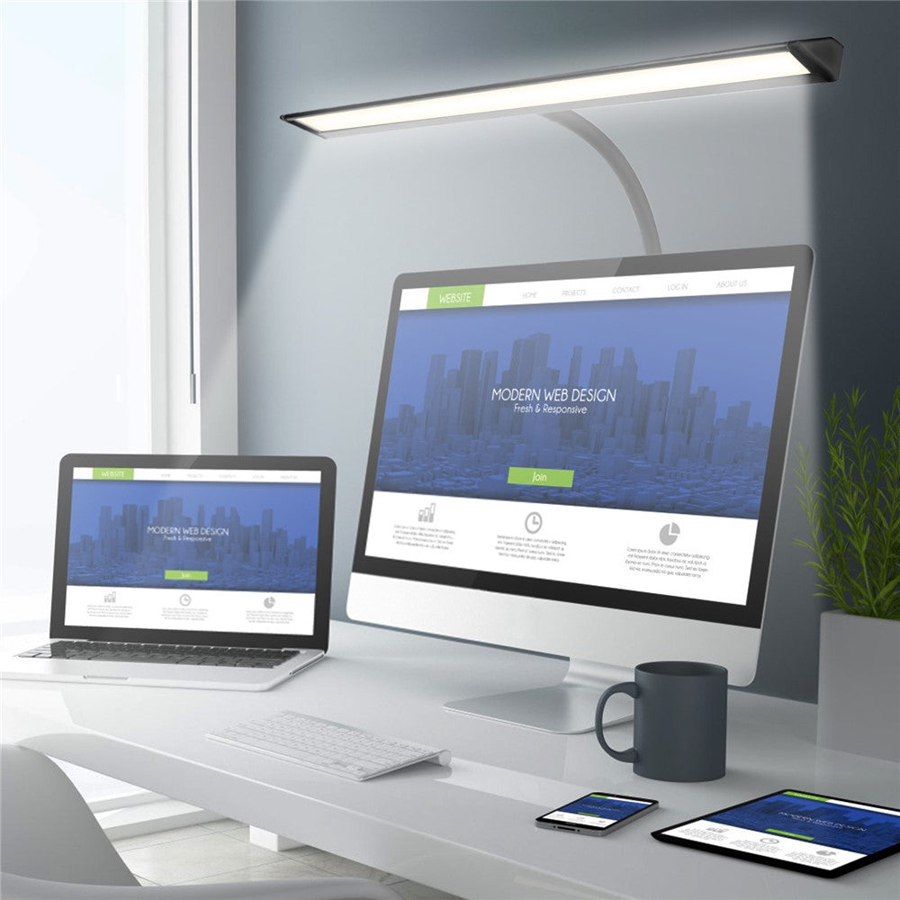 Touch Dimmable LED Desk Lamp for Office Home Eye-Caring Table Light with Adjustable Gooseneck