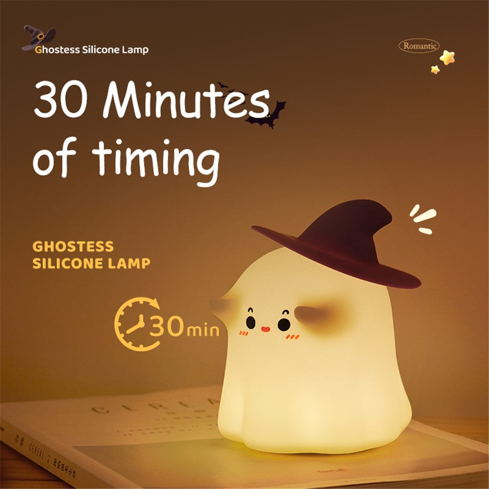 A020 Cartoon Ghostess Magician Silicone Night Light Decompression Bedside Sleeping Night Lamp