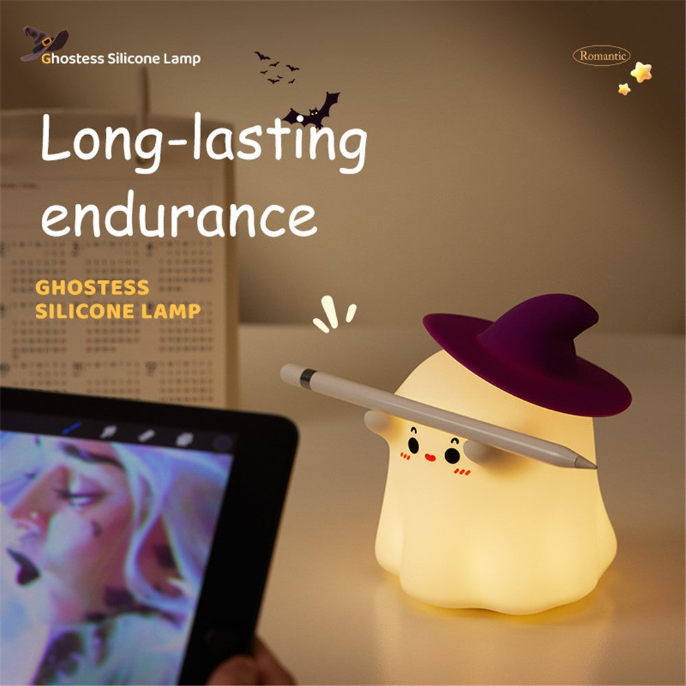 A020 Cartoon Ghostess Magician Silicone Night Light Decompression Bedside Sleeping Night Lamp