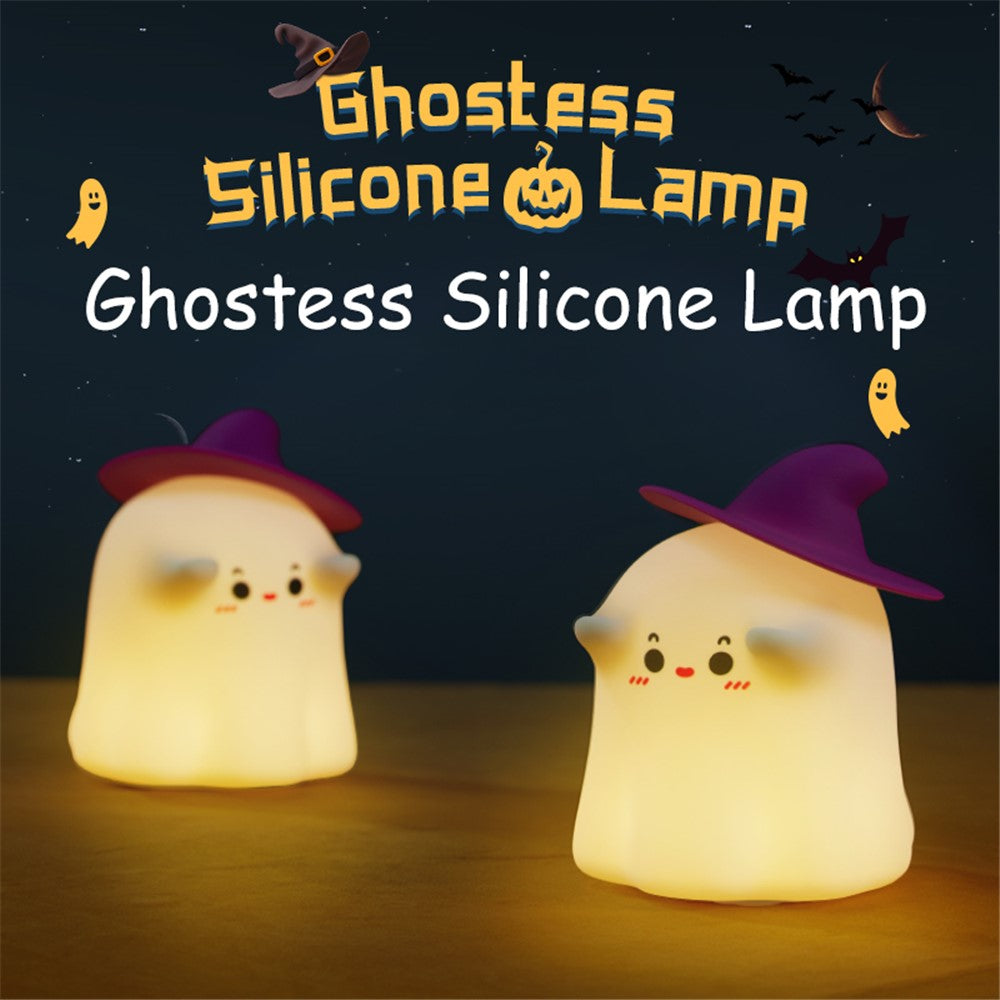 A020 Cartoon Ghostess Magician Silicone Night Light Decompression Bedside Sleeping Night Lamp