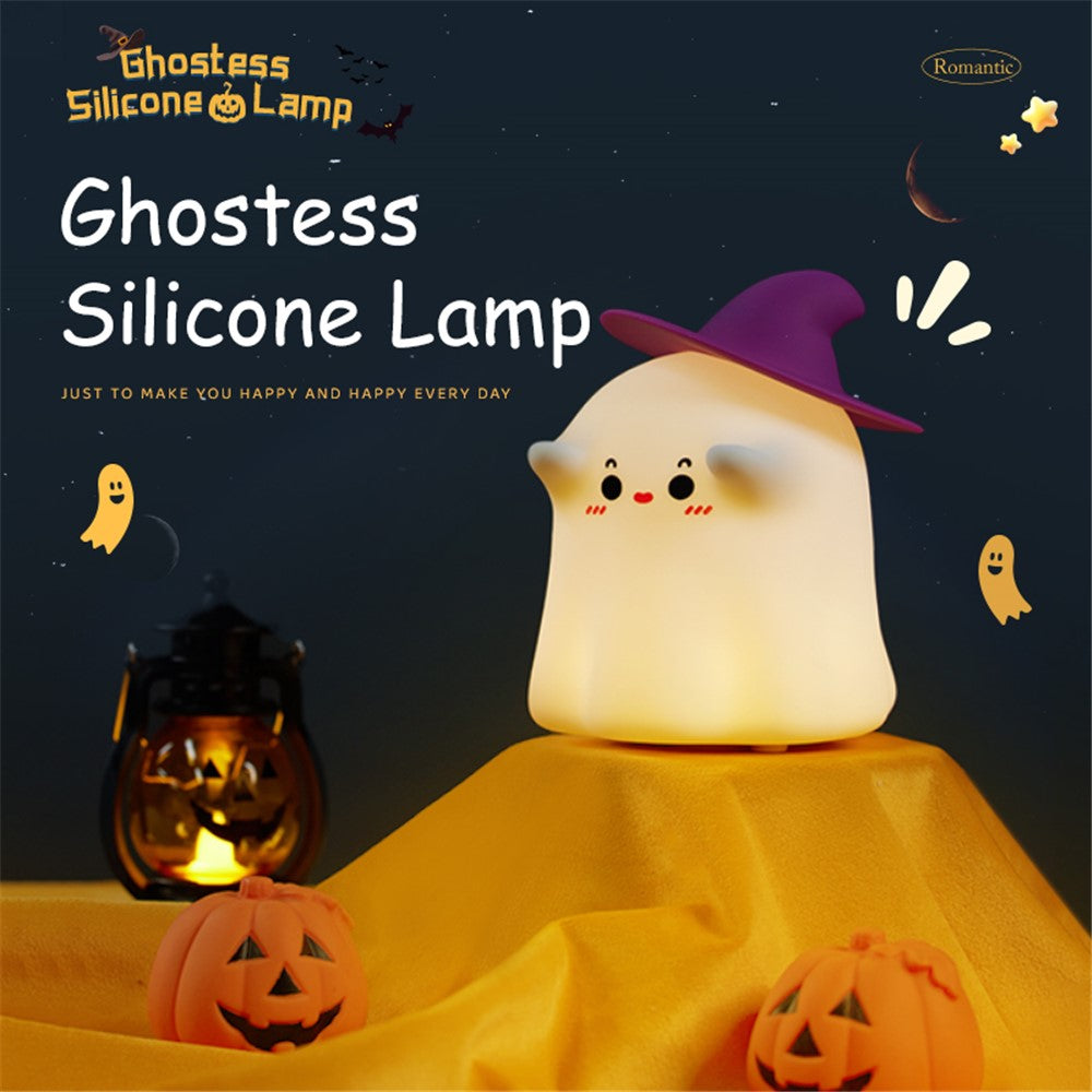 A020 Cartoon Ghostess Magician Silicone Night Light Decompression Bedside Sleeping Night Lamp