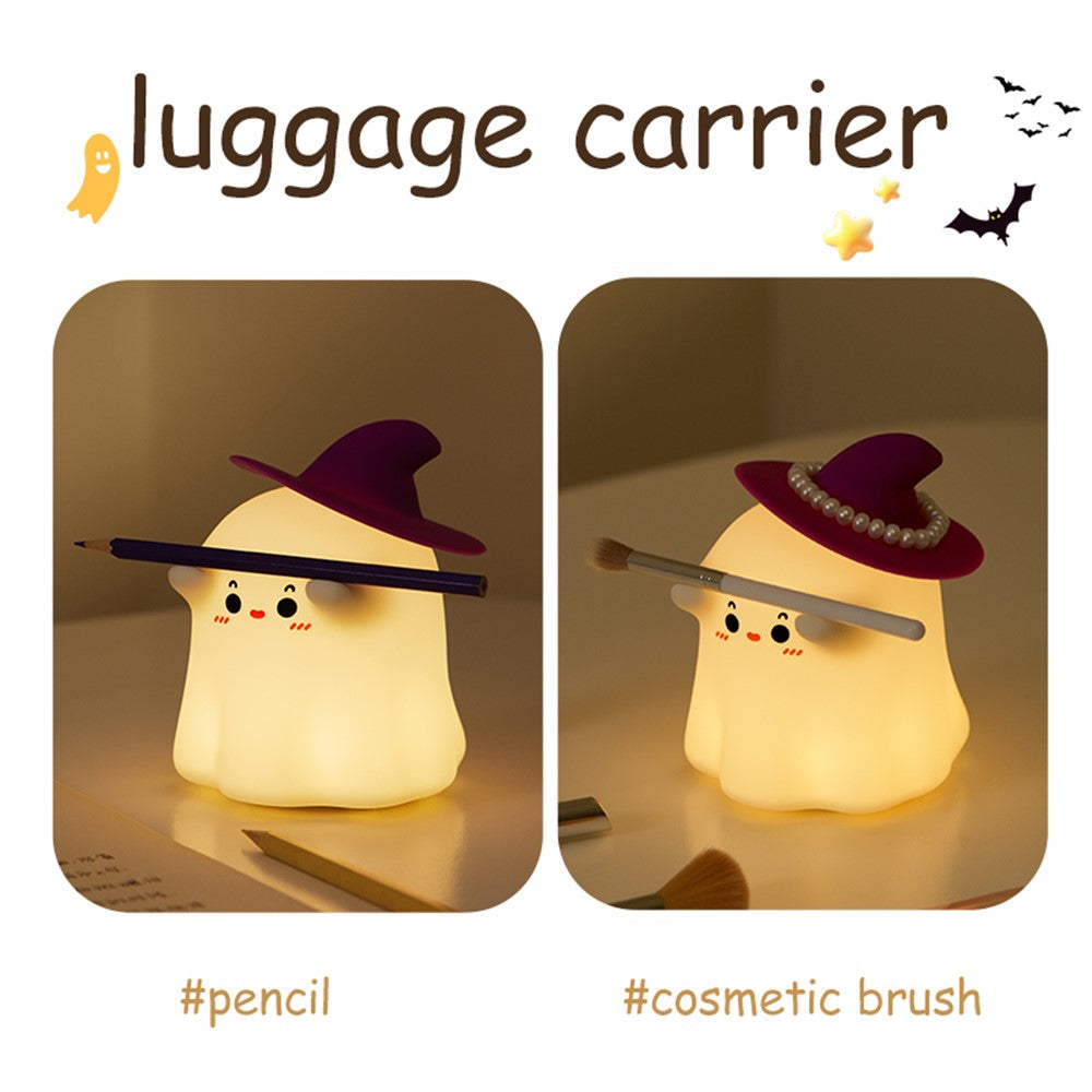 A020 Cartoon Ghostess Magician Silicone Night Light Decompression Bedside Sleeping Night Lamp