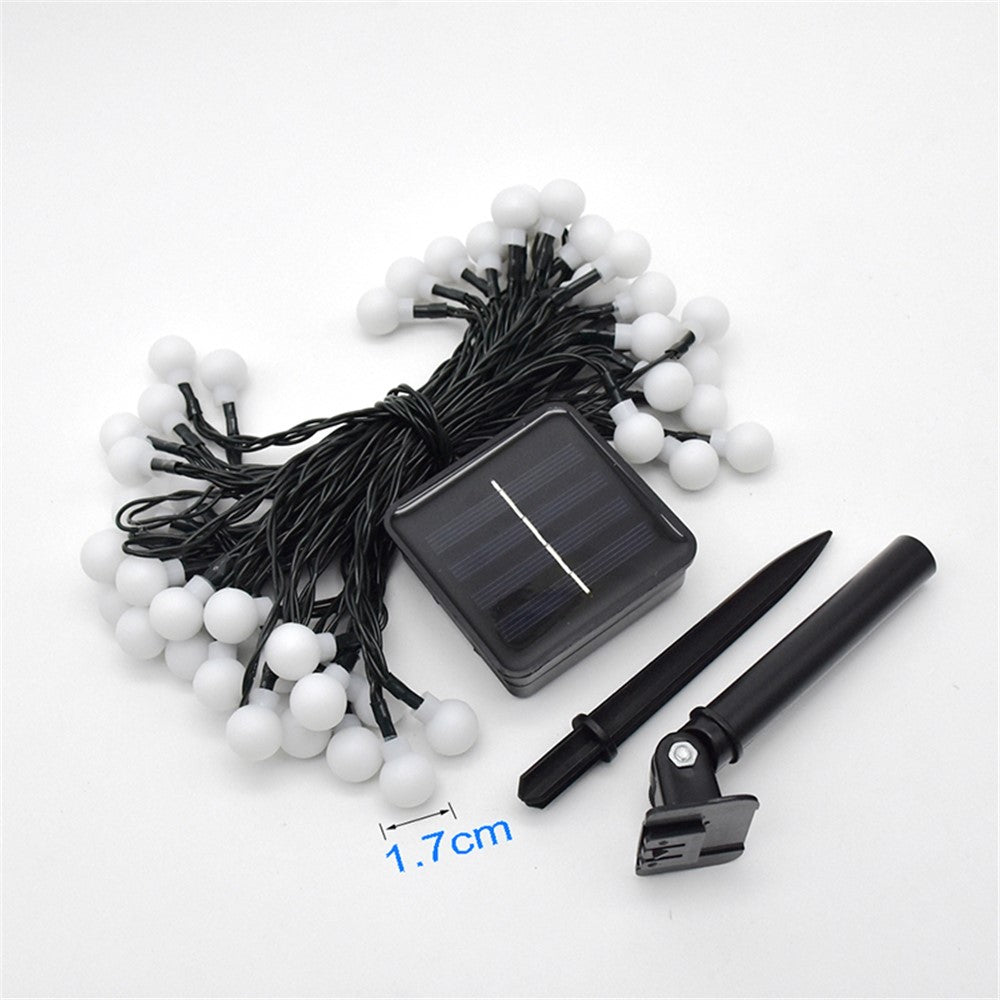 6.5m / 30 Lamps LED String Lights Matte White Ball Wire Lights Solar Power Starry String Lights for Wedding Home Parties