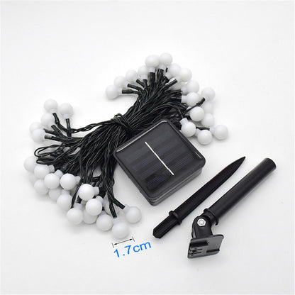 6.5m / 30 Lamps LED String Lights Matte White Ball Wire Lights Solar Power Starry String Lights for Wedding Home Parties