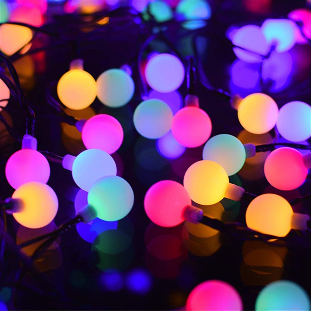 6.5m / 30 Lamps LED String Lights Matte White Ball Wire Lights Solar Power Starry String Lights for Wedding Home Parties