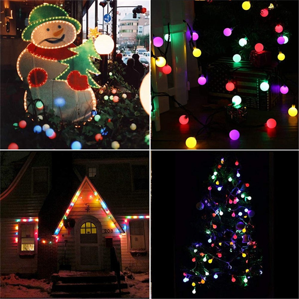 6.5m / 30 Lamps LED String Lights Matte White Ball Wire Lights Solar Power Starry String Lights for Wedding Home Parties