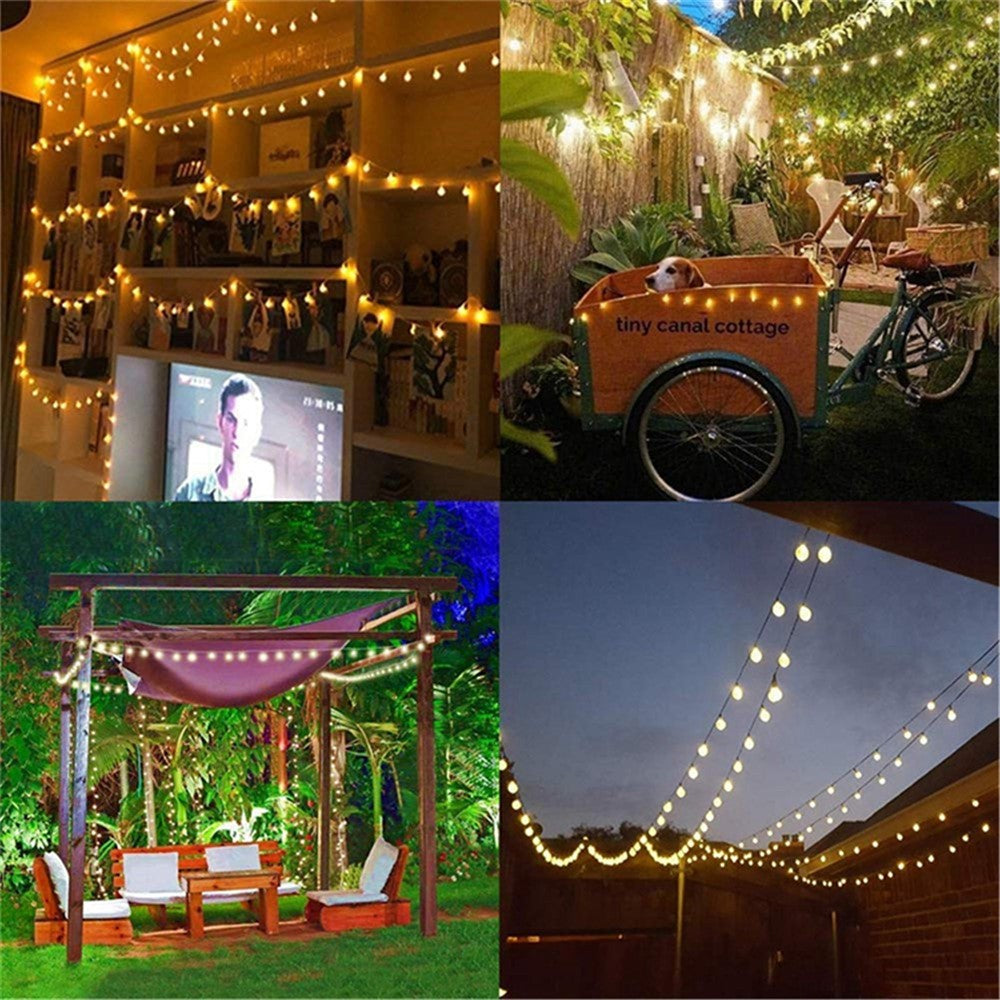 6.5m / 30 Lamps LED String Lights Matte White Ball Wire Lights Solar Power Starry String Lights for Wedding Home Parties