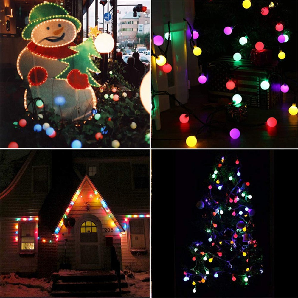 6.5m / 30 Lamps LED String Lights Matte White Ball Wire Lights Solar Power Starry String Lights for Wedding Home Parties