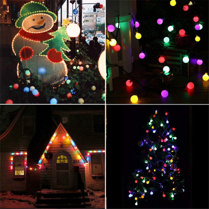6.5m / 30 Lamps LED String Lights Matte White Ball Wire Lights Solar Power Starry String Lights for Wedding Home Parties