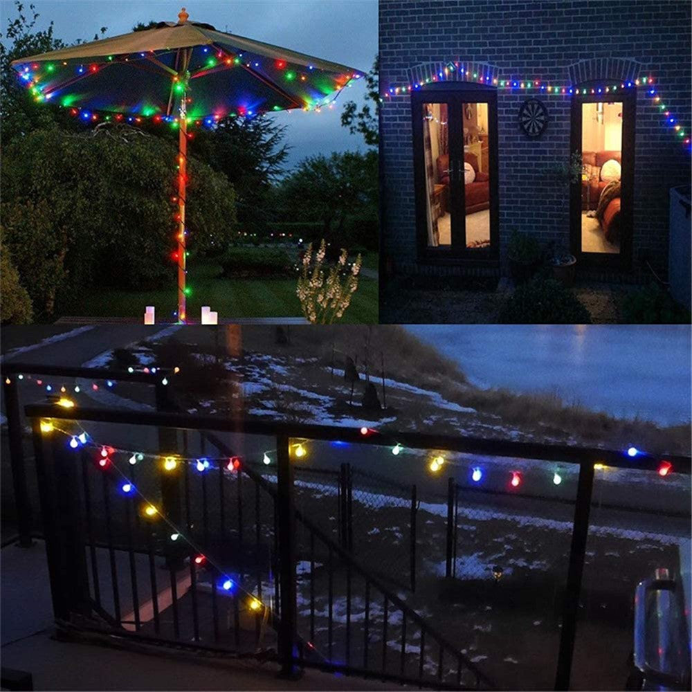 6.5m / 30 Lamps LED String Lights Matte White Ball Wire Lights Solar Power Starry String Lights for Wedding Home Parties