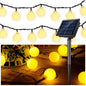 6.5m / 30 Lamps LED String Lights Matte White Ball Wire Lights Solar Power Starry String Lights for Wedding Home Parties