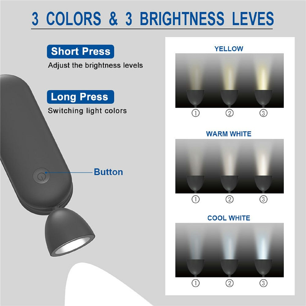 F18 Foldable Neck Light LED Reading Lamp Rechargeable Outdoor Sports Repair Work Study Illumination Light