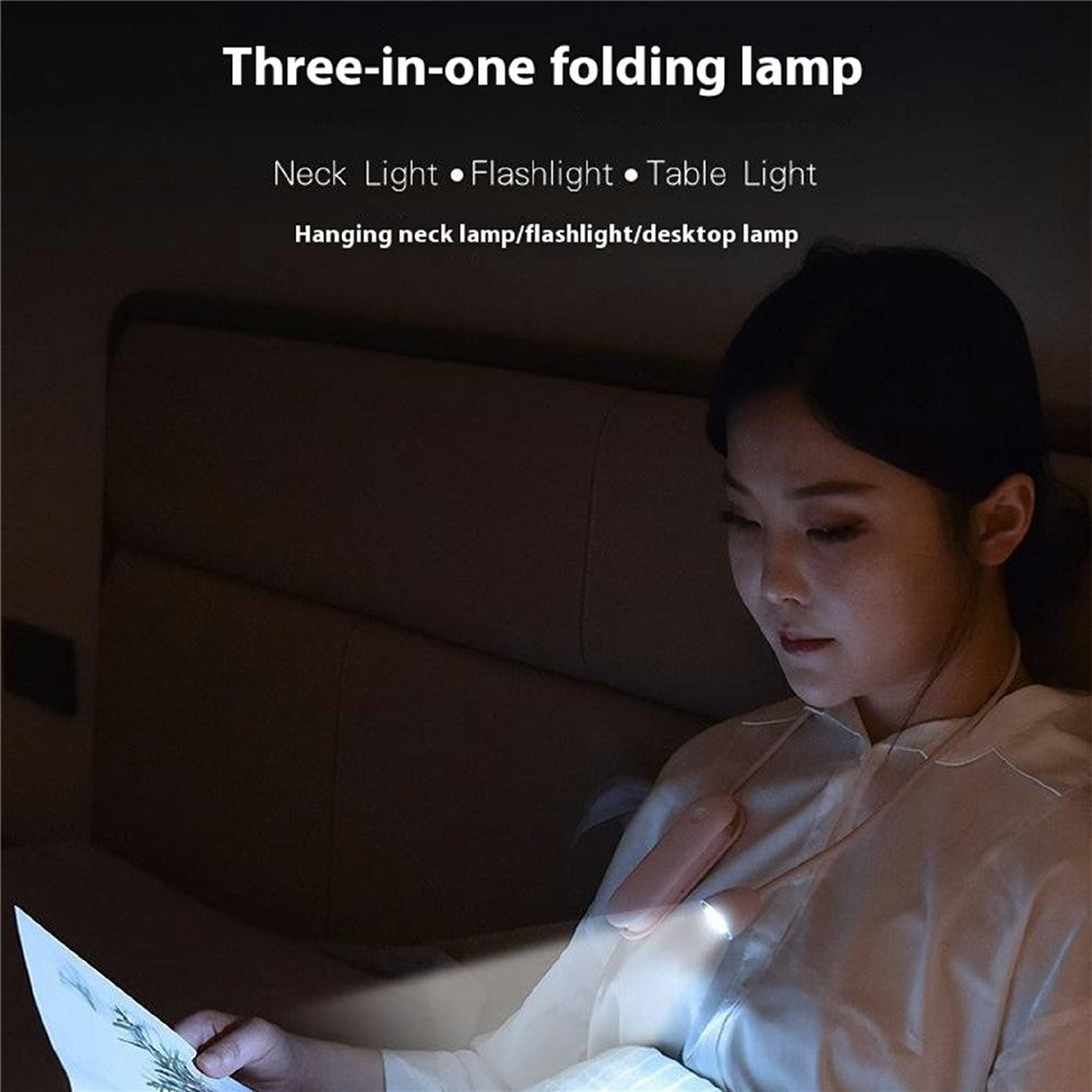 F18 Foldable Neck Light LED Reading Lamp Rechargeable Outdoor Sports Repair Work Study Illumination Light
