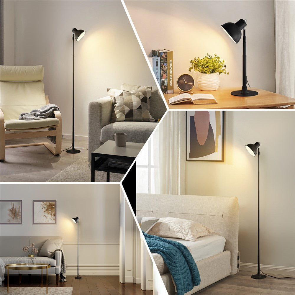 EFL001-U USB Powered Extendable Eye Protection Desk Light 3 Color Temperatures Dimmable Floor Lamp, Black
