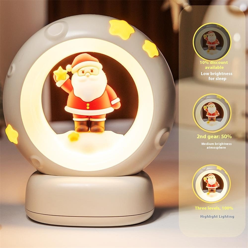 Stars Design Christmas Night Light Adjustable Brightness Touch Control Bedside Lamp Nursery Decor