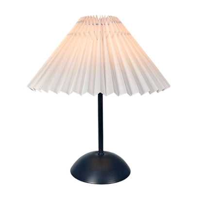 Pleated Table Lamp Single Color Warm Light Bedside Light USB Powered Night Light with Metal Base for Bedroom