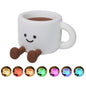Cute Coffee Cup Shape Night Light with Phone Stand Tap Control 7 Color Changing LED Bedside Lamp