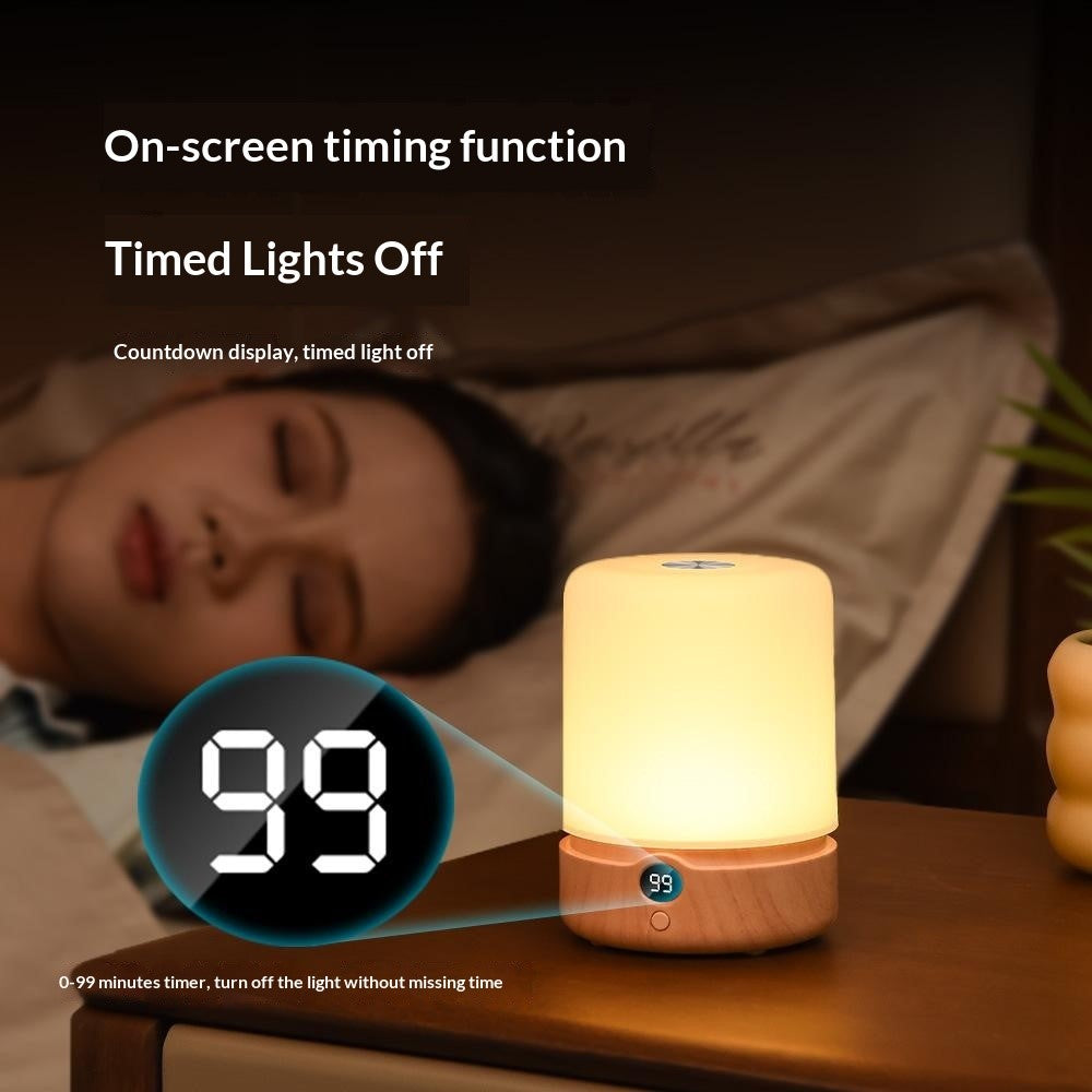 F3 Wood Grain RGB Timing Night Light Touch Control Desktop LED Ambient Lamp for Bedroom Living Room