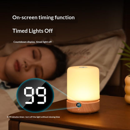 F3 Wood Grain RGB Timing Night Light Touch Control Desktop LED Ambient Lamp for Bedroom Living Room