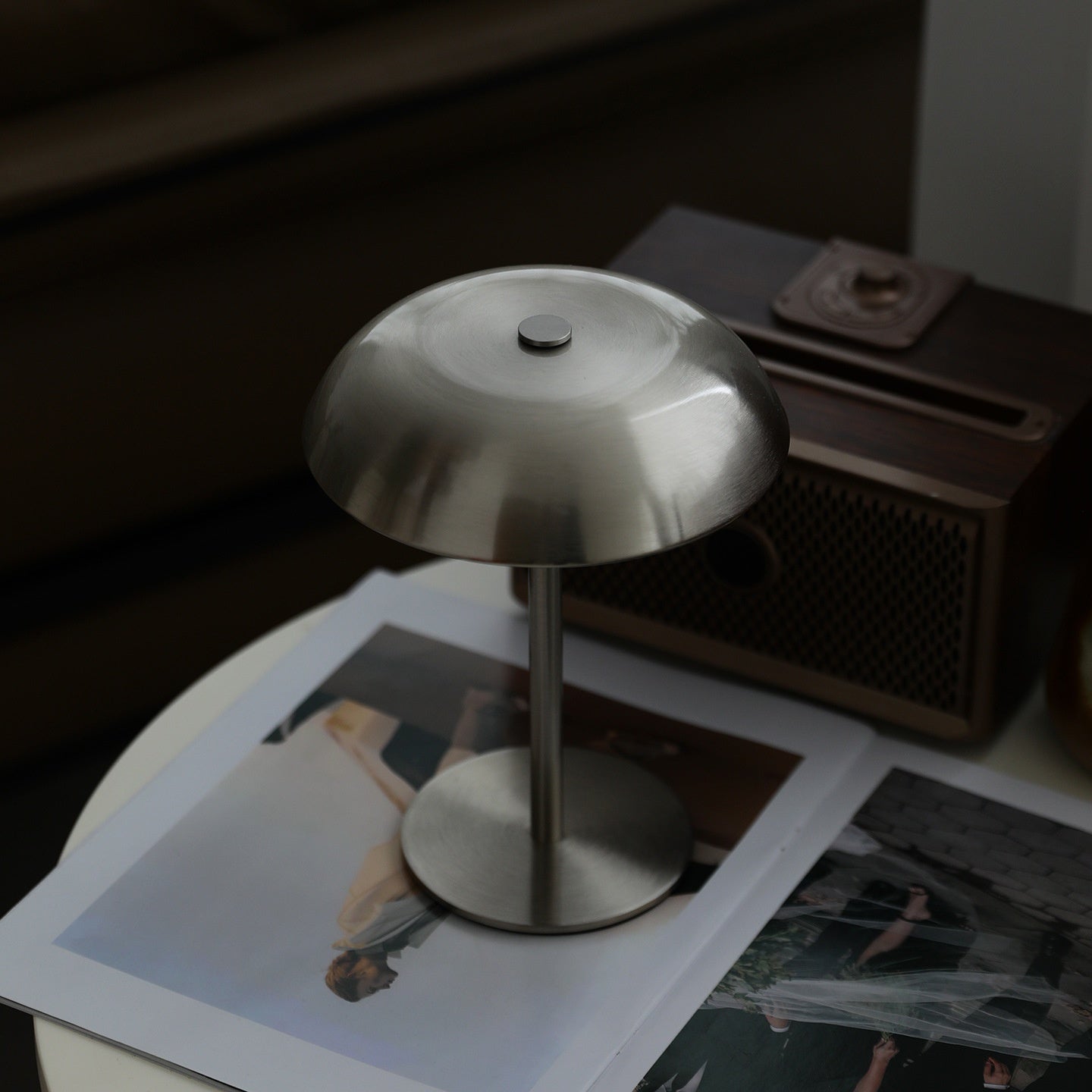 7037 Mushroom Shape LED Table Lamp Rechargeable 3 Color Temperature Touch Control Desk Light for Bedroom Restaurant Cafe