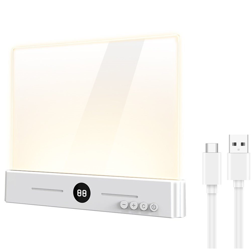 YSJ-019 Clear Acrylic Panel Flat Book Light Eye Care 3 Color Temperatures Stepless Dimming LED Bedside Lamp with Timer