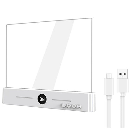 YSJ-019 Clear Acrylic Panel Flat Book Light Eye Care 3 Color Temperatures Stepless Dimming LED Bedside Lamp with Timer