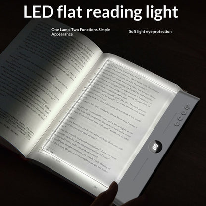 YSJ-019 Clear Acrylic Panel Flat Book Light Eye Care 3 Color Temperatures Stepless Dimming LED Bedside Lamp with Timer