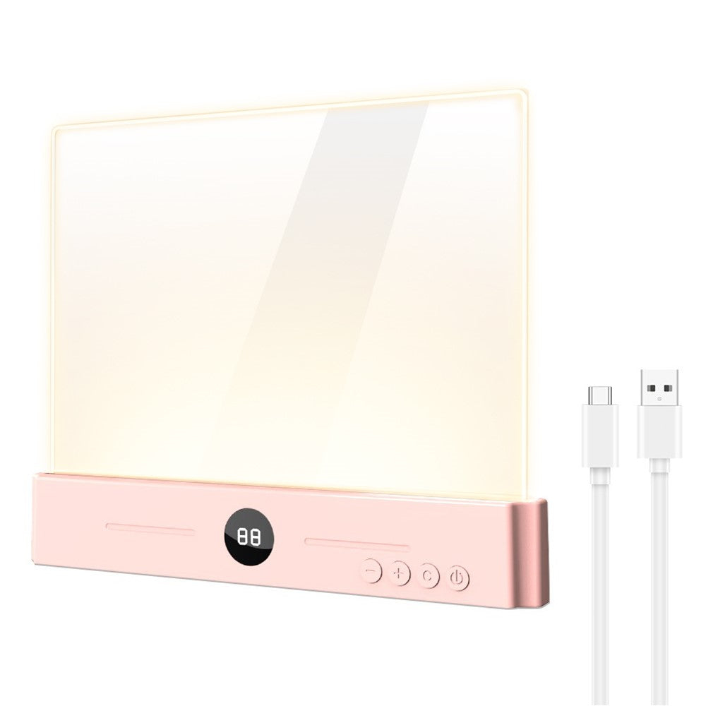 YSJ-019 Clear Acrylic Panel Flat Book Light Eye Care 3 Color Temperatures Stepless Dimming LED Bedside Lamp with Timer