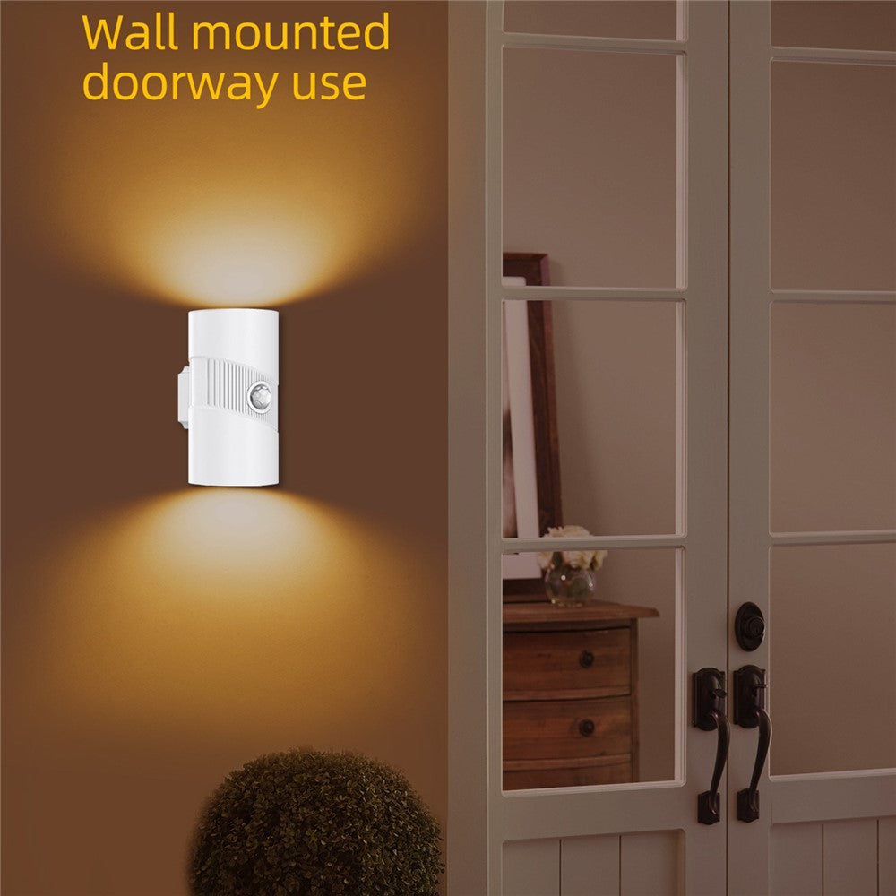 YSJ-008 1Pc Motion Sensor LED Night Light Magnetic Wall Lamp Dimmable 3 Color Temperature Dual Direction Light